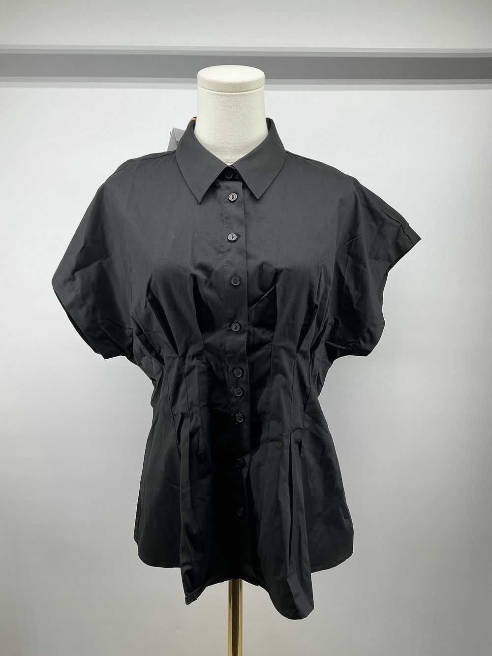 Stretch Twill Pleated Short Sleeve Shirt